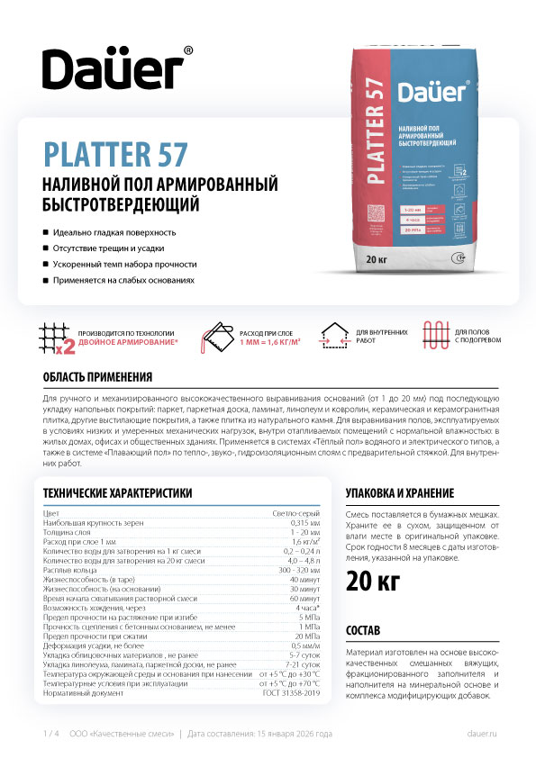 Техкарта Dauer Platter 57