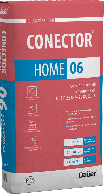 CONECTOR® HOME 06 Клей Улучшенный C0 ТЕ, ГОСТ Р 56387–2018