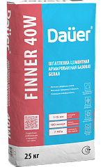 Dauer FINNER® 40W Шпатлевка цементная армированная базовая белая